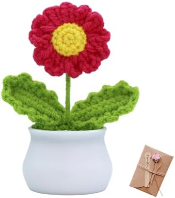 Rosa De Ganchillo De Apoyo Emocional TOYMIS | Flor Roja Tejida A Mano, Decoración Y Regalo Motivacional