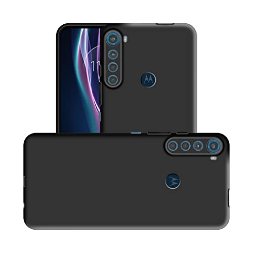 Image of Case Creation Liquid TPU Silicone Cover for Motorola One Fusion Plus Soft Case,Anti-Dirty Slim Case Matte Candy TPU Raised Bezel (Splash of Color) Back Case Cover for Motorola One Fusion Plus -Black
