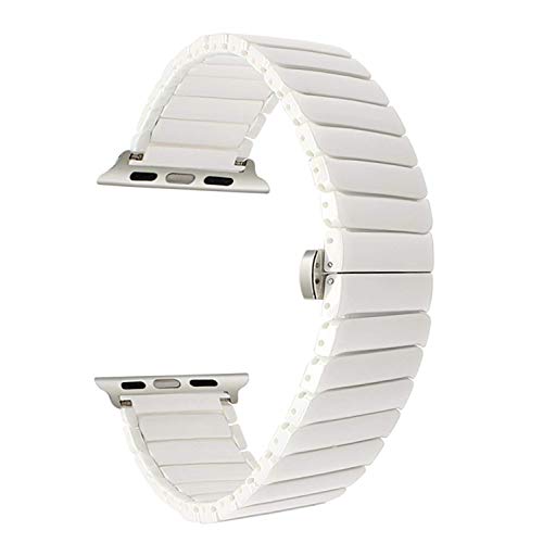 Ceramic Band Strap Fashionable Smartwatch Wristband Bracelet Compatible With 45Mm 44Mm 42Mm Apple Watch Series 1 2 3 4 5 6 7 8 Se/49Mm Ultra (White,Style 1) #TOP14