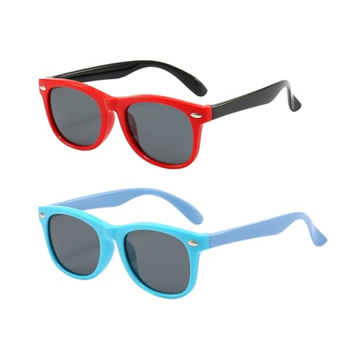 Image of FANNYGO 3 Pack Kids Sunglasses for Boys Girls Kid children's Polarized Sunglasses Age 3-10