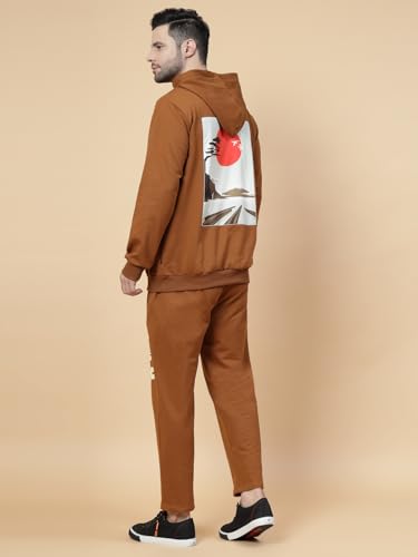 Image of Rigo Cotton Fleece Full Sleeves Oversized Co-ord Set for Men | Printed Hooded Track Suit Set for Men