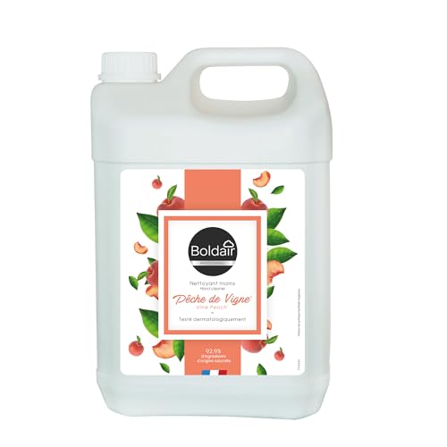 Nettoyant mains pêche de vigne BOLDAIR 5L formule adoucissante et hydratante fabriquée en France