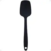 Espátula de Silicone Premium Utensílio de Cozinha Flexível e Durável Perfeita para Cozinhar e Servir Alimentos Ideal para Uso em Panelas Antiaderentes (Preta)