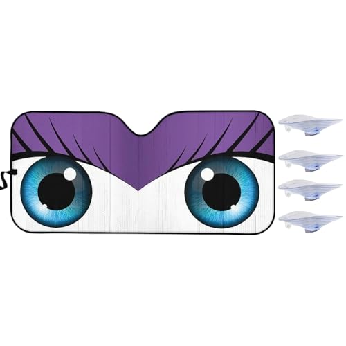Visor Parasol con Ojos Divertidos,Cortina Térmica Aislante Y Protector Solar Plegable - Protector Versátil para Ventana Delantera - Regalo para Hombre, Pareja y Viajes en