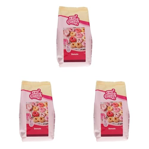 FunCakes Mix per Donuts: prepara facilmente le tue ciambelle a casa nella friggitrice o nel forno, halal. 500 gr. (Confezione da 3)