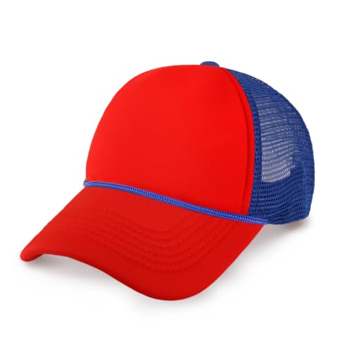 Image of CHOK.LIDS Classic Foam Trucker Hat Summer Mesh Rope Cap Solid Two Toned Blank Hat Mens Womens Adjustable Strap Light Weight