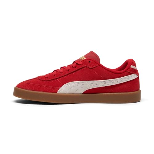 PUMA Club II Era Suede Women's Sneaker, 10 B(M) US, Red-White-Gold3