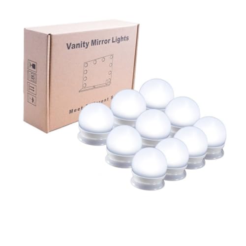 SHINEOFI Luces Led Para Espejo De Tocador y Maquillaje, Certificadas, Usb 5v, Luz Regulable Tricolor, 10 Piezas Para Baño y Sala, Decoración Versátil De Iluminación