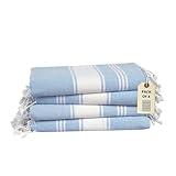 LANE LINEN Beach Towel 4 Pack, Oversized Beach Towels for Adults, Lightweight Travel Beach Towels, Pre-Washed for Soft Hand Feel, Quick Dry Beach Towels, 39'x71' - Sky Blue