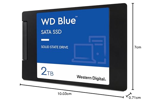Image of Western Digital WD Blue SATA 2TB, Up to 560MB /s, 2.5 Inch /7 mm, 5Y Warranty, Internal Solid State Drive (SSD) (WDS200T2B0A)