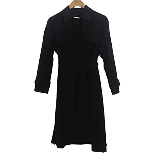 Autumn Women's Lapel Trench Coat With Pleated, Back Hem Lace Up Bow Windbreaker With Single Breasted #TOP3