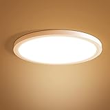 LED Deckenleuchte Flach Rund Deckenlampe 20W 1600LM, Modern Klein LED Deckenbeleuchtung 3500K Warmweiß Ø 17cm, Lampen Decke IP54 für Badezimmer Schlafzimmer Flur Küche Bad Keller Balkon