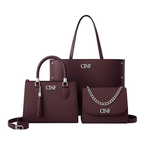 Kit Bolsa Sacola Grande + Transversal Média +Tira Colo Pequena (Bordô)