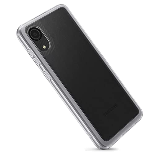 Image of Amazon Brand-Solimo Mobile Cover for Samsung Galaxy A03 Core (Soft & Shockproof Back Case with inbuilt Cushioned Edges), Transparent