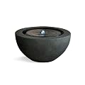 Xbrand 19.8"" W Round Polyresin Indoor/Outdoor Sphere Water Fountain w/LED Light, Garden Water Fountain, Water Bowl Fountain, Patio Water Fountain, Water Fountain Décor, Dark Green, ALLS3542-2