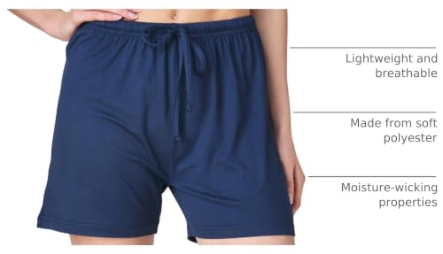 Image of Ultra Performance 3 Pack Womens Boxer Shorts Soft Pajama Sleep Lounge Short | 95% polyester, 5% spandex; moisture-wicking; ideal for sleeping, lounging, casual wear, pajama pj shorts, Yummy shorts women