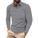 Polo à manches longues pour homme avec col, polo de golf en piqué coupe classique pour homme, manches longues UPF 50+, col performant, léger, d'été, décontracté, séchage rapide, polo de golf à manches longues pour homme, séchage rapide, protection solaire UPF 50+, polos décontractés à col pour homme, polo à manches longues et courtes, mélange de coton chiné, évacuation de l'humidité, chemises décontractées à col pour homme, mélange de coton, fermeture à deux boutons, coupe régulière