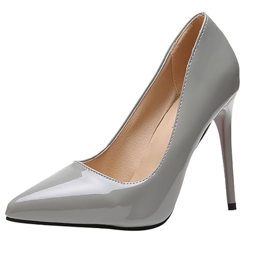 Botas de malla para mujer, zapatos casuales, unisex, ligeros, deportivos, transpirables, antideslizantes, de trabajo, sandalias de tacón medio alto, gris, 37 EU