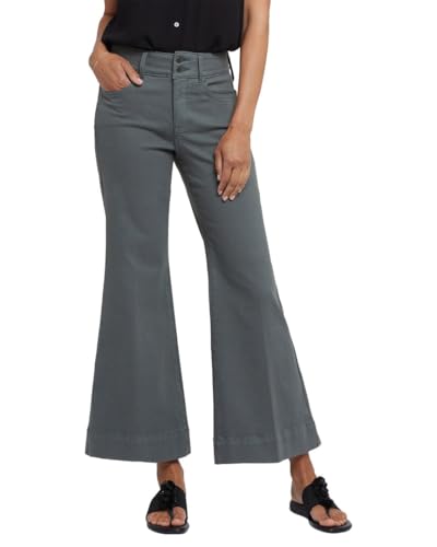 NYDJ Women's Mia Palazzo Two Button Ankle Jeans in Sage Leaf