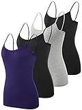 Vislivin Women's Basic Solid Camisole Adjustable Spaghetti Strap Tank Top