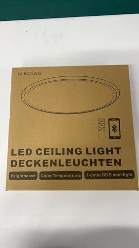 Aphyni 7 Colours RGB LED Ceiling Light Dimmer 24W IP44 with Night Light, 3000-6500K 3800LM, Ultra Thin diameter 30cm - Image 2