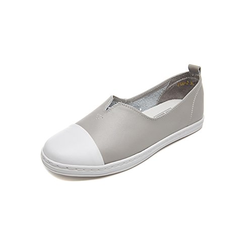 Chaussures sport en cuir blanc respirant avec semelle plate souple