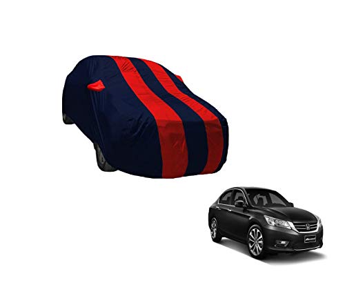Image of Auto Hub Car Cover Compatible with Accord (Model : 2003-2016) with Weather Proof, Mirror Pocket, Triple Stitched, Accord Car Cover- Navy-Red