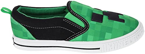 Minecraft Boys' Slip-On Shoes For Big Kids, Sport Skate Shoe Casual, Green, Size 3 #TOP1
