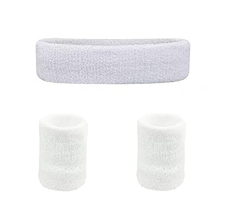 TT 2 Sweatband Wristband/Wrist Support and 1 Headband for Women and Men Exercise or Gym and Sports Activities, Fitness Band, Elastic Stretchy and Multipurpose Use (Red Color)-image-1