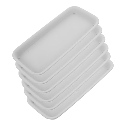 GARIOUANS 6 Stück Pflanzgefäß Untersetzer aus Robustem PP Kunststoff Rechteckige Blumentopf Unterschalen Langlebig für Innen und...