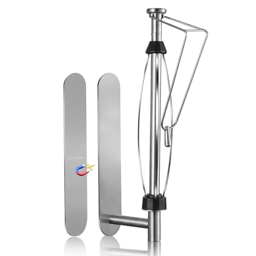 Image of KIHOGEM Magnetic Paper Towel Holder for Fridge, Stainless Steel Paper Towel Holder Magnetic with Gravity-Weighted Arm, Kitchen Paper Towel Holder with 2 Metal Plates for Wall, Cabinet, RV