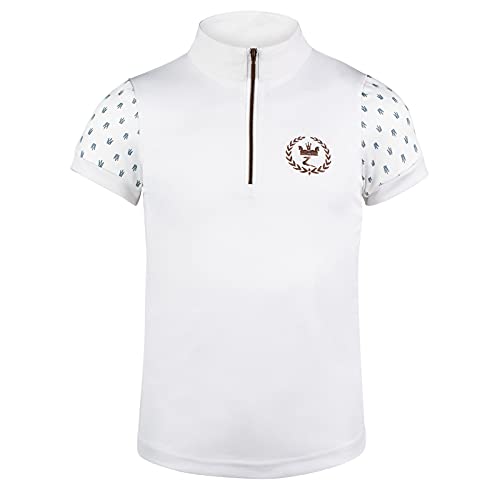 Tee shirt concours équitation blanc Horze Paige junior pour poney club