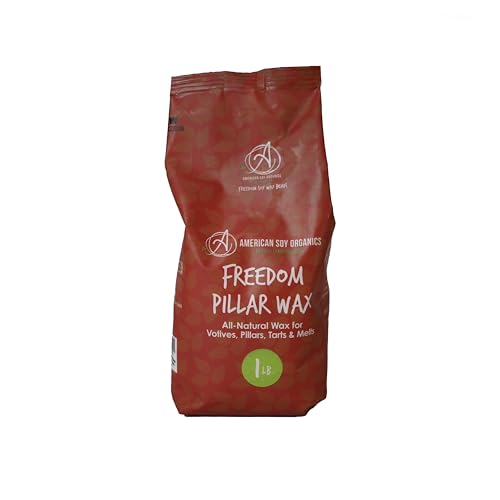 American Soy Organics- 1 lb of Freedom Soy Pillar Wax Beads for Candle Making – Microwavable Soybeads – Premium Pillar Wax - Candle Making Supplies