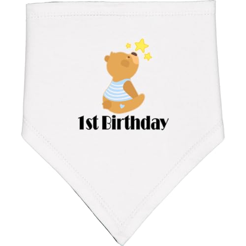 inktastic 1st Birthday 1 Year Old Boy Bear Baby Bandana Bib