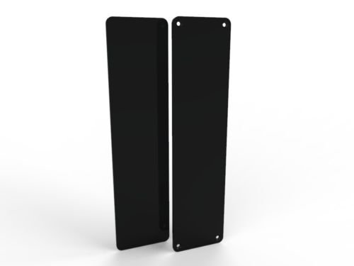 Door Push Finger Plate Protector Acrylic Panel with Screw Holes (650x75mm, Translucent Black)