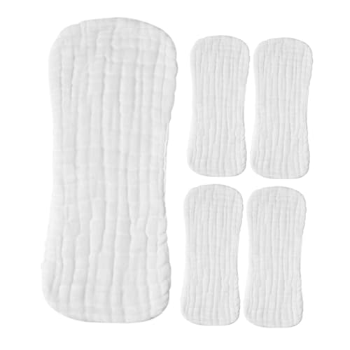 GOOHOCHY 5 Forros de Pañales Reutilizables de Algodón Puro para Recién Nacidos 0-, Transpirables, Suaves y Absorbentes, Ideales para Uso en Casa, Viajes