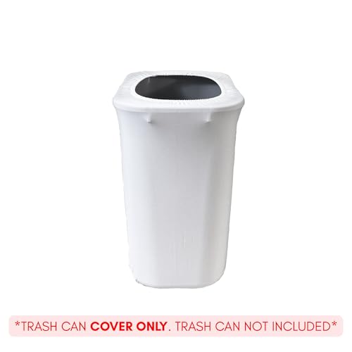 Image of YOUR CHAIR COVERS - 7 Gallon Spandex Office Trash Can Cover - White (Cover ONLY, Trash CAN NOT Included)