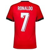 Portugal Ronaldo #7 Home 24/25 Soccer Jersey for Men Fan Version (Small) Red