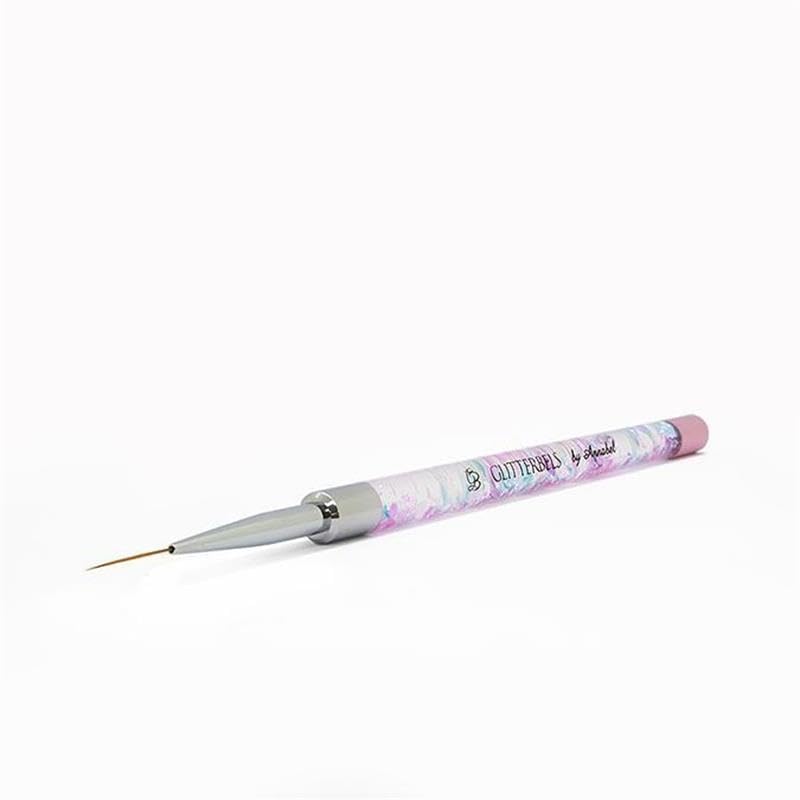 Glitterbels Gel Liner Detail Brush, Pastel Glitter, 20mm, Nylon Head, Round Shape, Nail Polish Brush