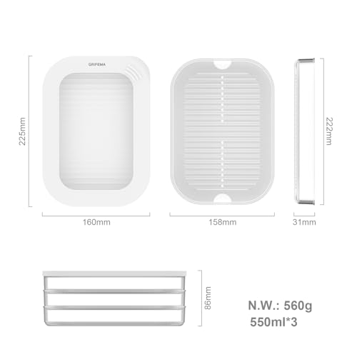 Miniatura 9 de Grifema Tupper Embutido Nevera, Organizador Nevera Transparente 3 Pisos Con Tapas, Sin Bpa, Tupper Fiambre Y Embutidos Para Preporcionar Y Almacenar Cárnicos, 550 Ml X3, Hasta -20 C