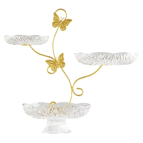 predolo Bandejas de Almacenamiento para Fruteros de 3 Niveles, Soporte para Servir en La Cocina O El Hogar, Expositor Escalonado para Verdura, Claro, Individual