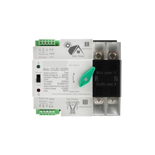 Interruptor de transferencia automática de doble potencia 2P 125A 220V inversor para red eléctrica