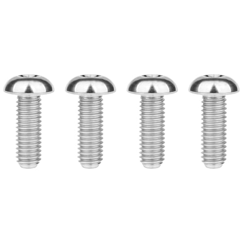 Image of Titanium Bolt M4x6 8 10 12 15 20mm Hex Head Screws for Bicycle Pack of 4 (Silver, M4x12mm)