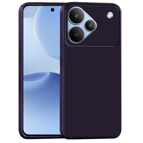 Image of Back Cover for Realme P4 5G | Full Camera Protection | Premium Liquid Silicon Case | Flexible Bumper Case for Realme P4 5G (Dark Purple)