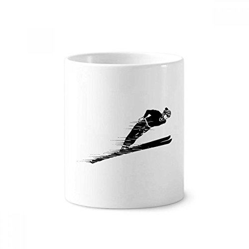 Cadeau ski tasse blanche en céramique motif sports d'hiver 350ml