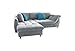 Produktbild Ecksofa mit Schlaffunktion in Grau mit großen Rücken-Kissen und Zierkissen, Microfaser-Stoff | Gemütliches L-Sofa mit Longchair im modernen Look
