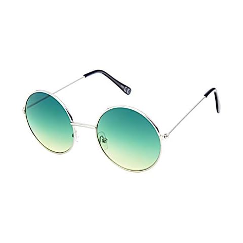 Chic-Net sunglasses round glasses vintage Style Long Bar, 400 UV tinted metal gold silver women men mirrored blue green yellow red blue silver brown, Colourful Cover