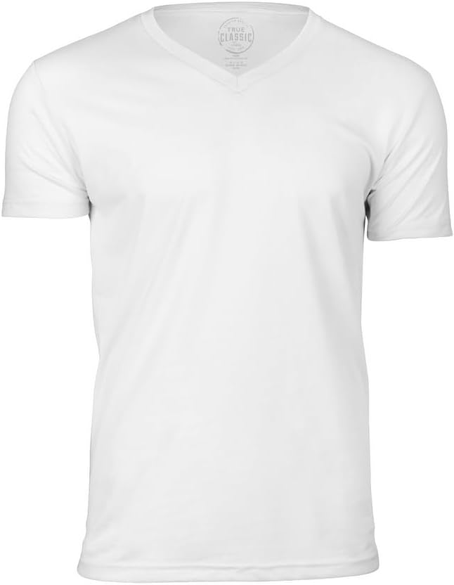 True ClassicMens V Neck T Shirts – Soft, Fitted Undershirts for Men Pack – Mens Undershirts – Cotton Blend, Tag-Free