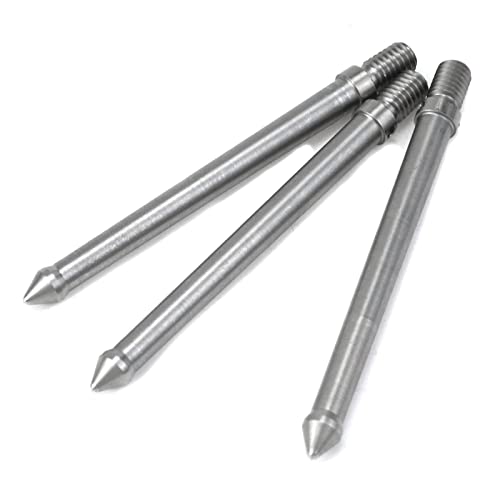 Pastlla 3 Pcs 3/8 Inch Thread Stainless Steel Camera Accessories Tripod Ground Spike Metal Mount Adapter Tripod Monopod Screw Thread Spike (120mm)