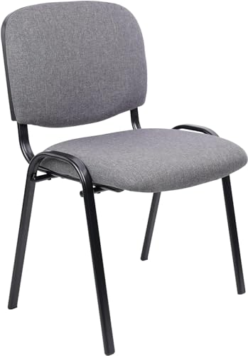 Image of CLATINA Waiting Room Chairs Fabric Stackable Chair Metal Frame with Lumbar Support and Thickened Seat Cushion for Waiting Conference Room Guest Chairs 1 Pack